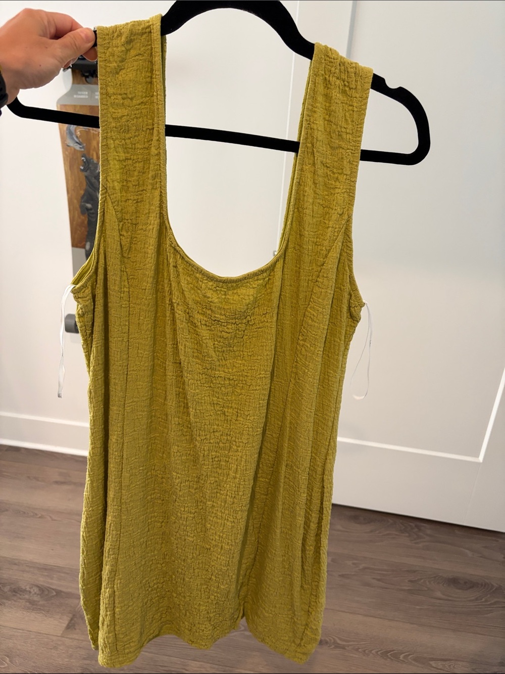 LULUs Textured Sleeveless Tank Dress in Olive-Green